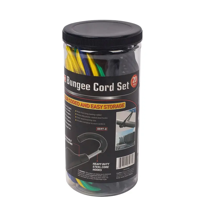 0597-0 – Twenty-Piece Heavy-Duty Bungee Cord Assortment 1