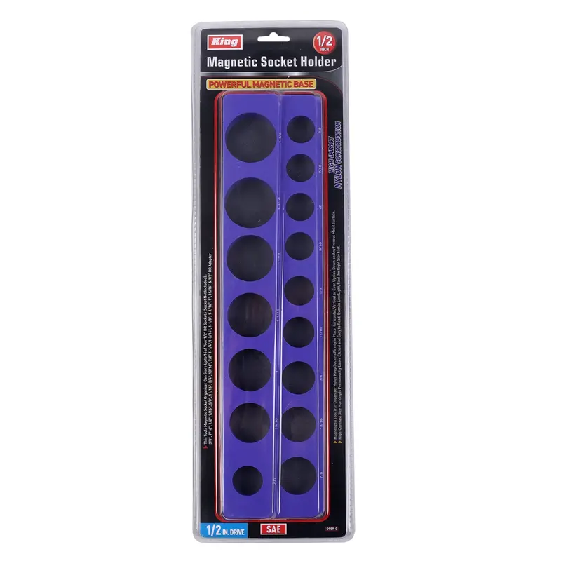 1/2-Inch Drive Magnetic Socket Holder – Sae Range (3/8"–1-1/4") – Purple 1