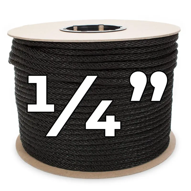 1/4-Inch Black Multi-Filament Polypropylene Rope – 1000-Foot Spool 1