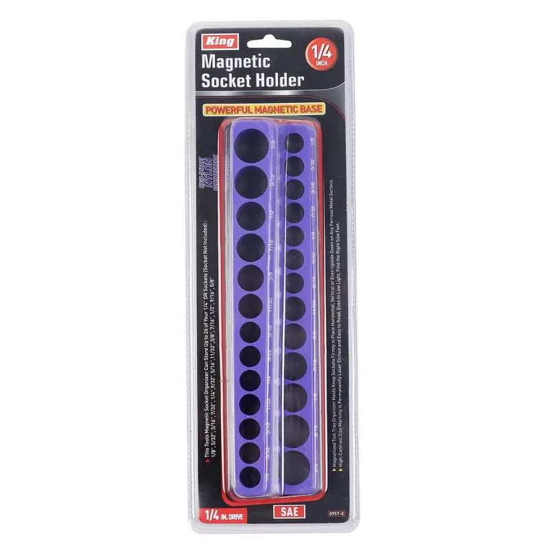 1/4-Inch Drive Magnetic Socket Holder – Sae Range (1/8"–5/8") – Purple 1