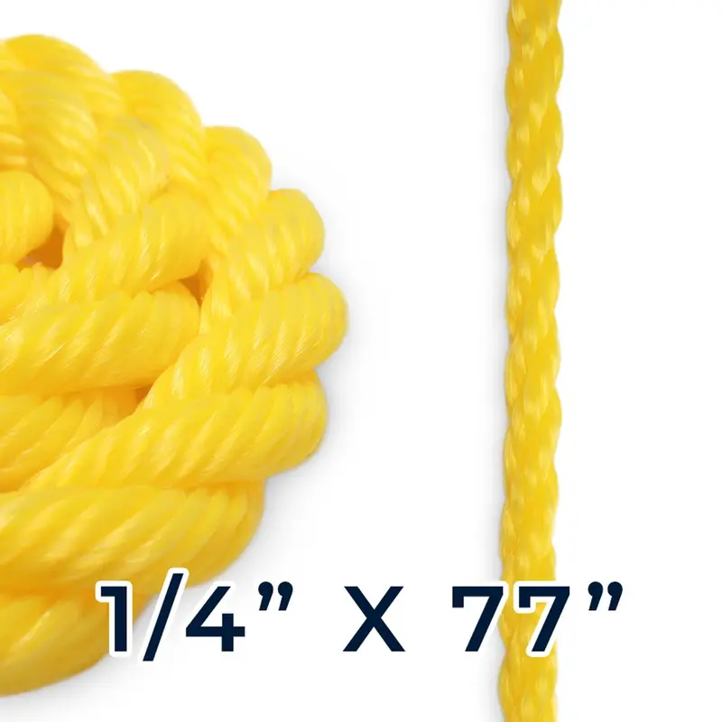 1/4" Yellow Polypropylene Rope – 77" Cut Length (Vendor 0004) 1