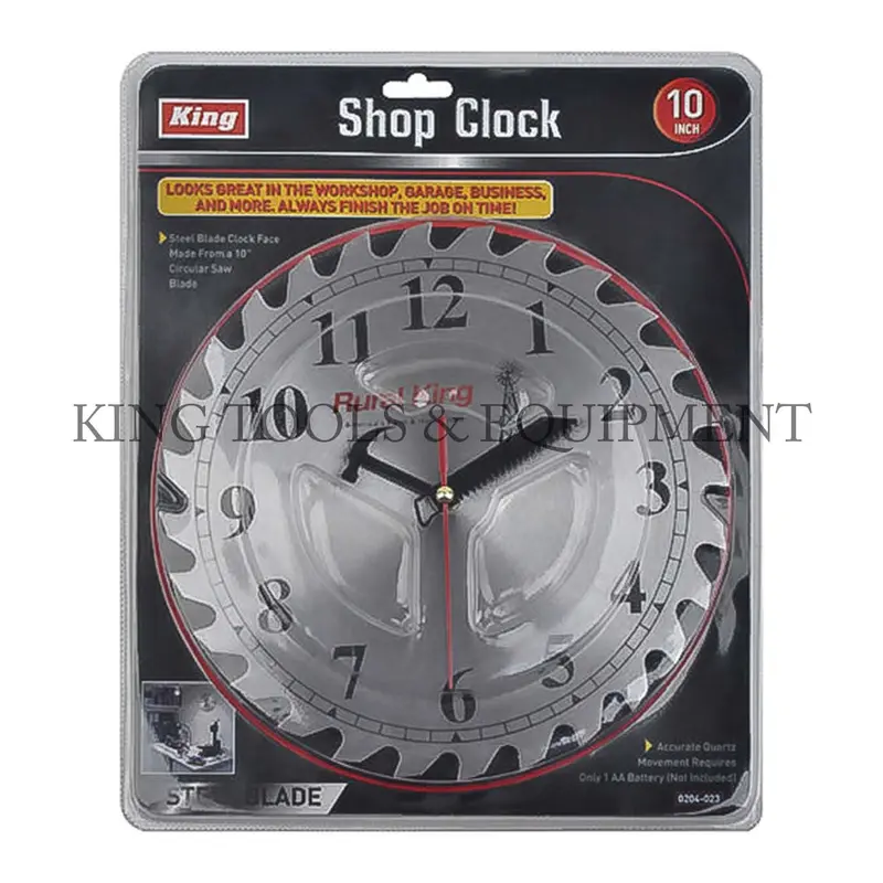 10-Inch Circular Saw Blade Display Clock – Steel Blade Wall Clock With Industrial Workshop Aesthetic (Model 0204-0) 1