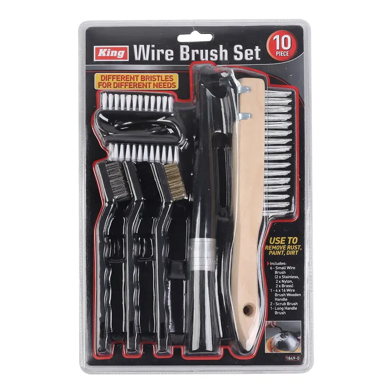 10-Piece Heavy-Duty Wire Brush Kit For Rust And Surface Prep 1