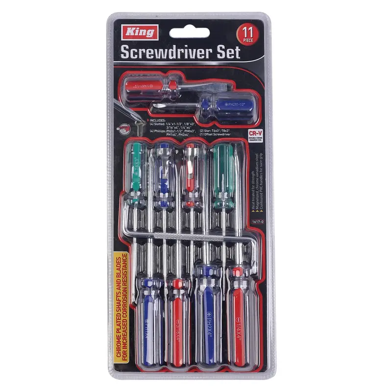 11-Piece Clear-Handle Screwdriver Set With Ergonomic Grip 1