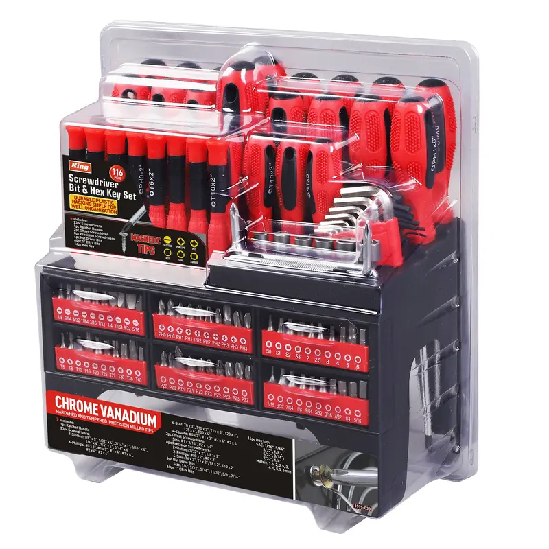 116-Piece Screwdriver Bit And Hex Key Set – Magnetic Holder, Case, And Quick-Change Shank (Model 1595-0) 1