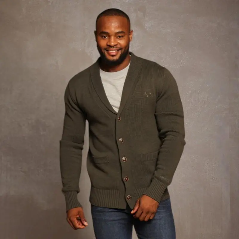 12 Apostles Textured Cardigan In Fatigue Tone 1
