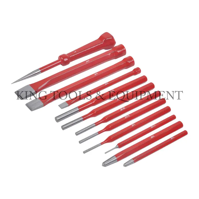 12-Piece Punch And Chisel Set – Hardened Steel, Heat-Treated Tips 1
