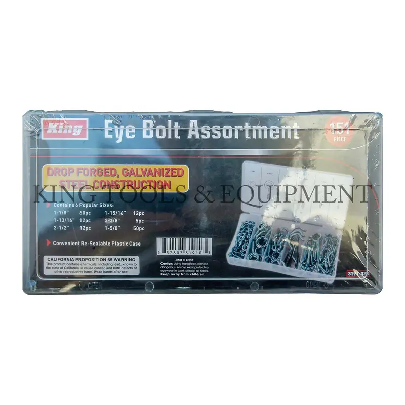 151-Piece Eyebolt Assortment For Rigging, Hanging, And Fastening Applications 1