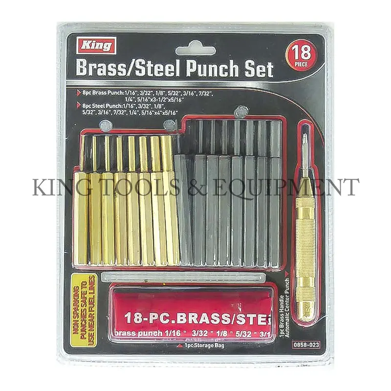 18-Piece Brass And Steel Punch Set – Precision Striking Tools With Durable Carry Pouch 1