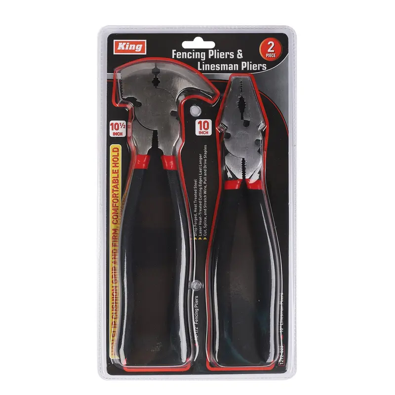2-Piece Fencing And Lineman Pliers Combo – Insulated Grip, High-Carbon Steel (Model 1292-0) 1