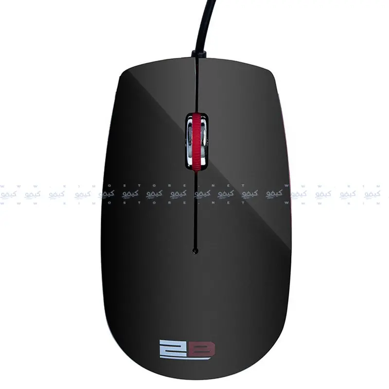 2B Mo16R Wired Optical Mouse – 1200 Dpi, Ergonomic Red Design 1