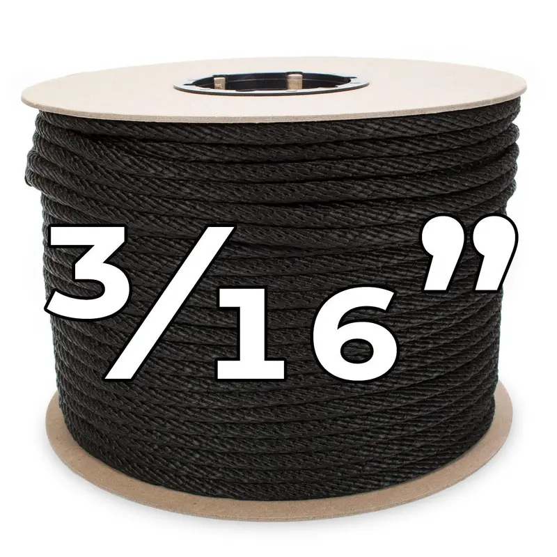 3/16-Inch Black Multi-Filament Polypropylene Rope – 1000-Foot Spool 1