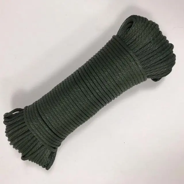 3/16-Inch Od Green Solid-Braid Polyester Rope – 200-Foot Hank 1