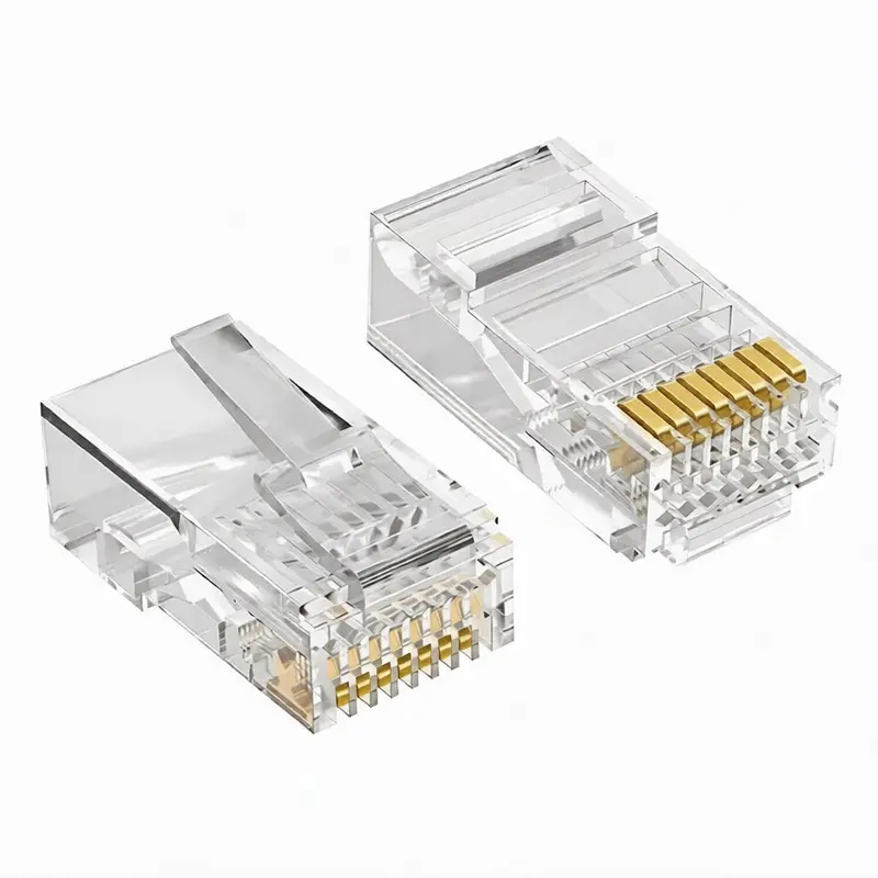 3Com Rj45 Cat6 Utp Pass-Through Connectors – 100-Piece Plastic Kit For Professional Crimping 1