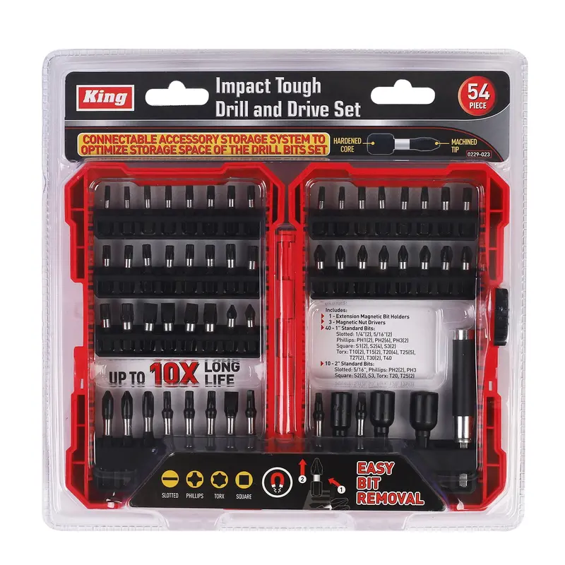 54-Piece Impact-Tough Drill And Driver Bit Kit – Premium Grade 1