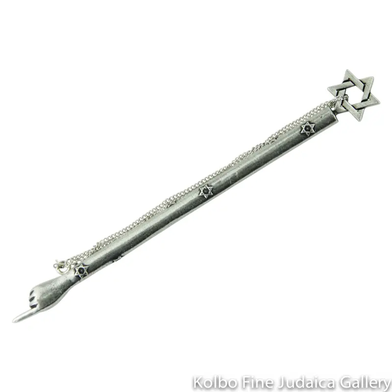 6-Inch Pewter Yad With Star-Topped Design And Hanging Chain 1
