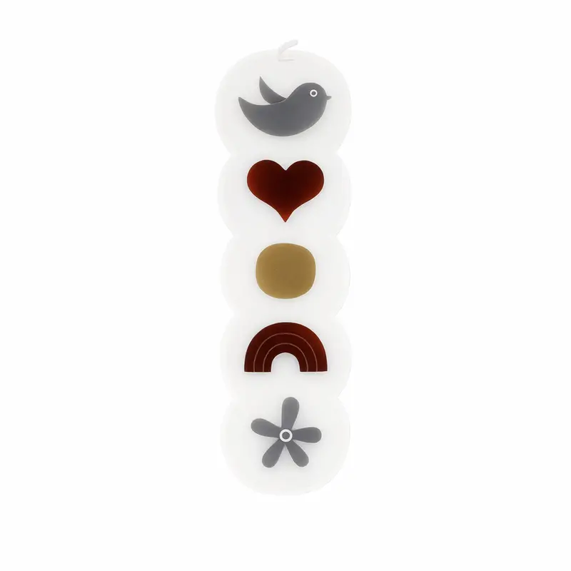 Acrylic Mezuzah Case Featuring Joyful Symbols On Crisp White Background 1