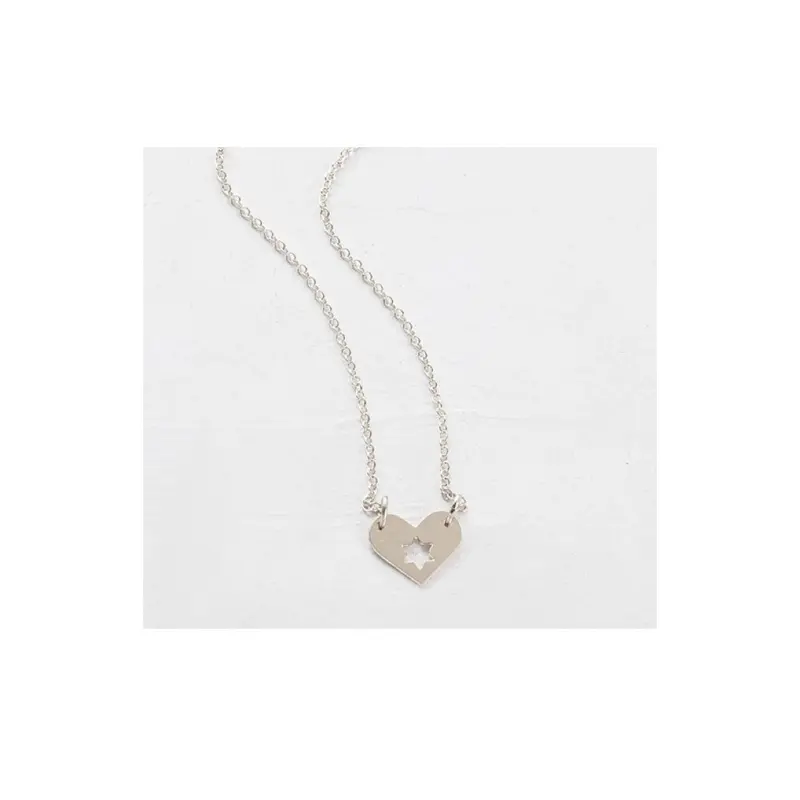 Adjustable Heart-And-Star Necklace – Silver-Plated Minimalist Pendant 1