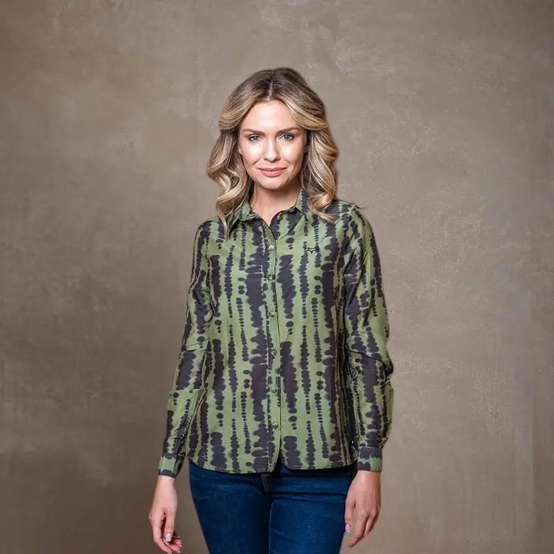 African-Inspired Luxe Shirt In Moss Green 1