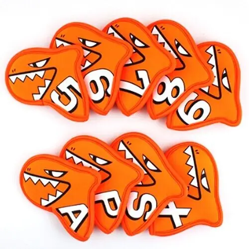 Aimshark Palette 9-Piece Golf Iron Headcover Set – Vibrant Orange 1