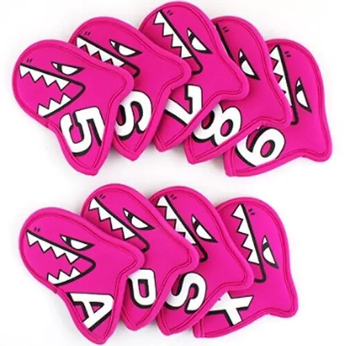 Aimshark Palette 9-Piece Iron Headcover Kit For Golf Clubs – Hot Pink 1