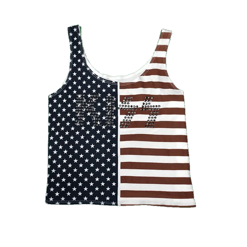 American Flag Print Tank Top For Women 1