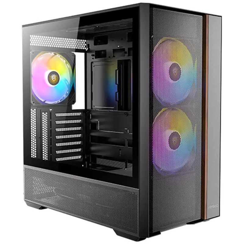 Antec Flux Rear Argb Mid-Tower Case – Black Gaming Chassis Featuring Rear-Focused Rgb Lighting And Airflow Design 1