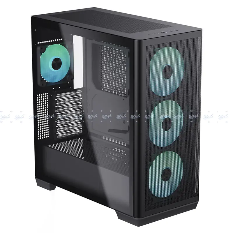 Apnx C1-R-Bk-V1 Black Argb Gaming Mid-Tower Pc Case 1