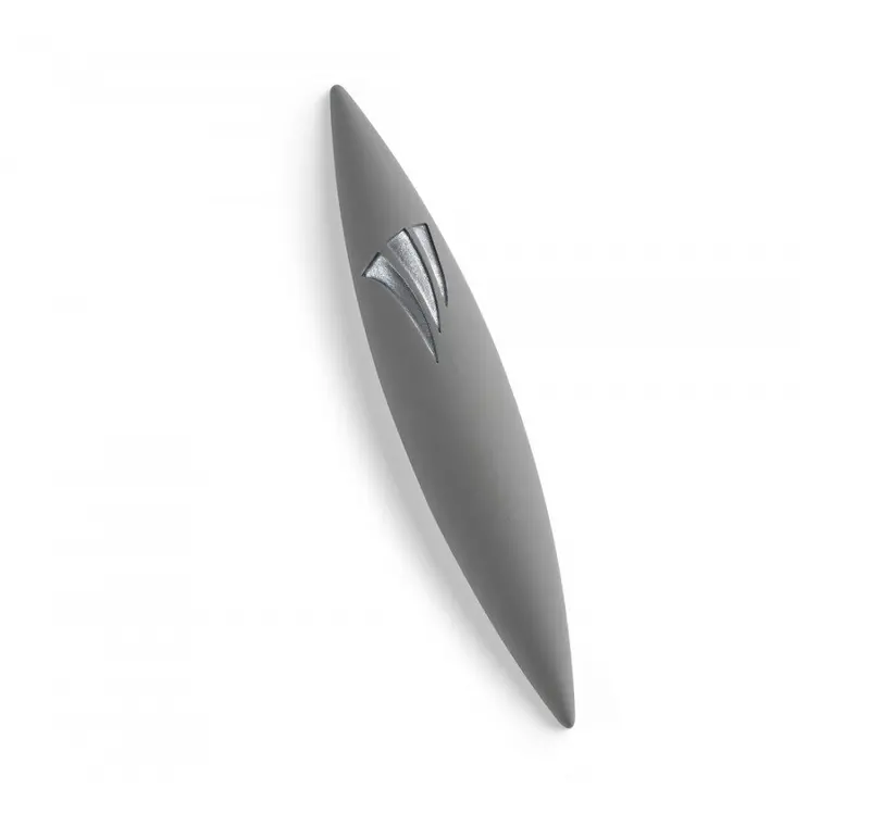 Apollo-Style Stone Mezuzah Case – Gray Finish With Silver Accents 1