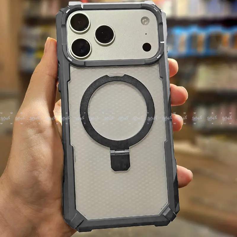 Armor Drop-Proof Iphone 17 Pro Max Case – Transparent Tpu With Built-In Kickstand 1