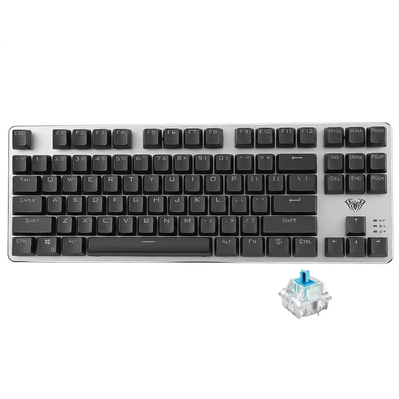 Aula Wind F3287 Wired Mechanical Gaming Keyboard – Red Switches, Blue & Orange Accent Design 1