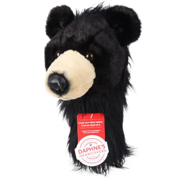 Black Bear Golf Driver Head Cover – Rustic Plush Animal Design From Daphne'S 1