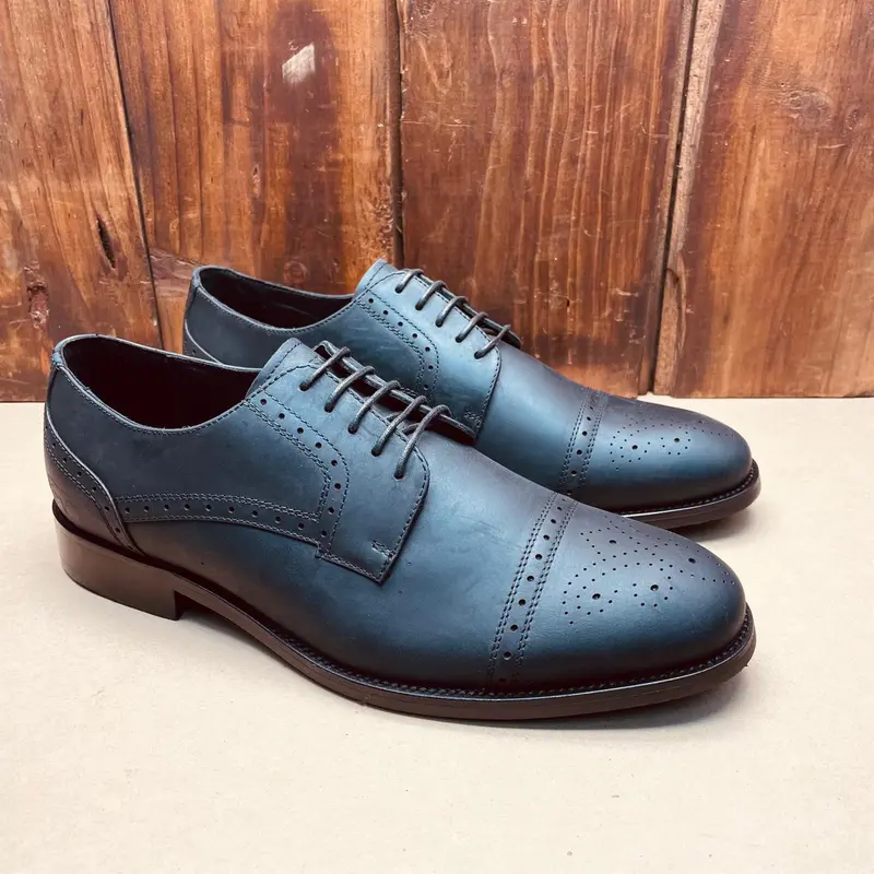 Black Double-Welt Brogue Shoes With Dkw Toe Cap – Kingsley Heath F Collection 1