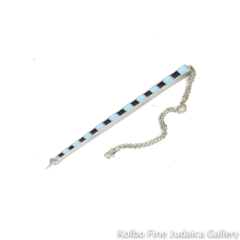 Blue Enamel Yad Pointer – Light And Deep Blue Square Design 1