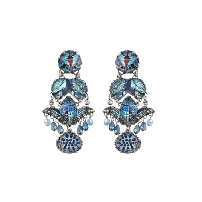 Blue Floral Post Earrings – Matching Botanical Accent Set 1