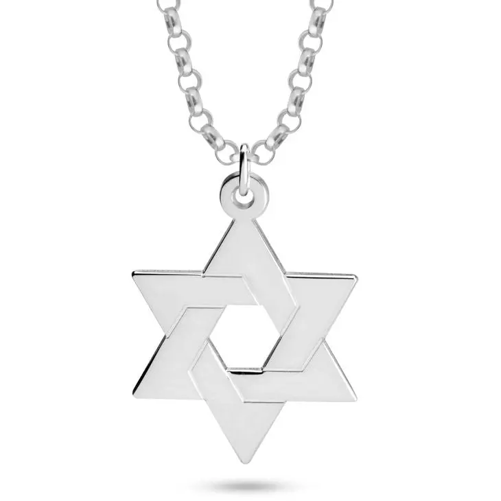 Bold Sterling Silver Star Of David Necklace On 24-Inch Chain 1