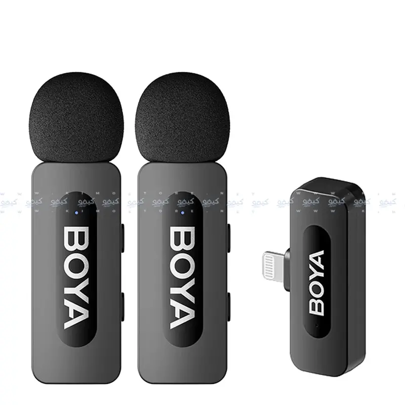 Boya By-V2 Lightning Wireless Mic System – 2.4Ghz Dual-Channel, Low-Latency Audio For Creators 1