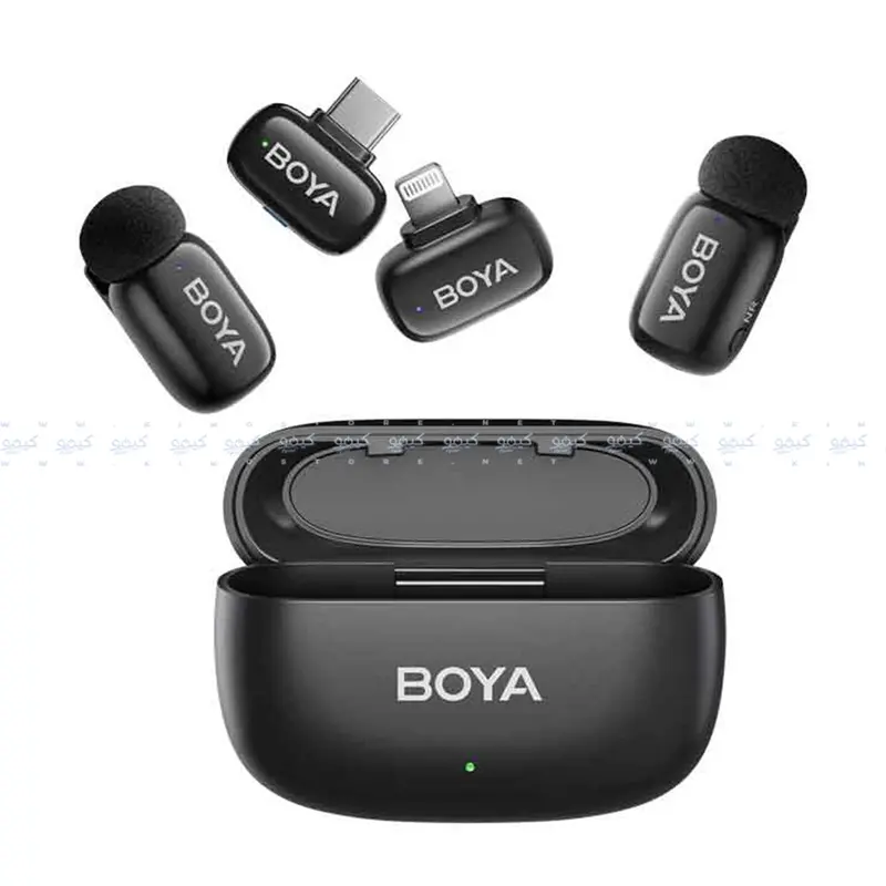 Boya Mini-01 2-In-1 Wireless Microphone Kit – 2.4Ghz Dual-Channel, Black 1