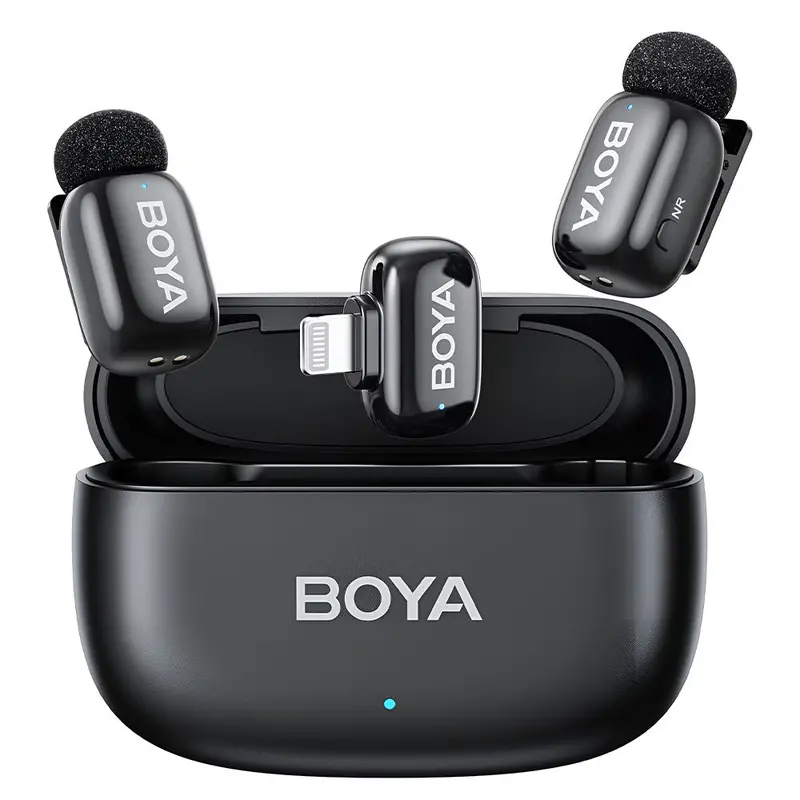 Boya Mini-15 Lightning-Compatible Wireless Mic – 2.4Ghz Dual-Channel, Black 1