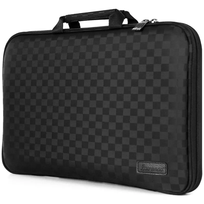 Burnoaa 11-Inch Checked Laptop Sleeve Featuring Plush Memory Foam Protection 1