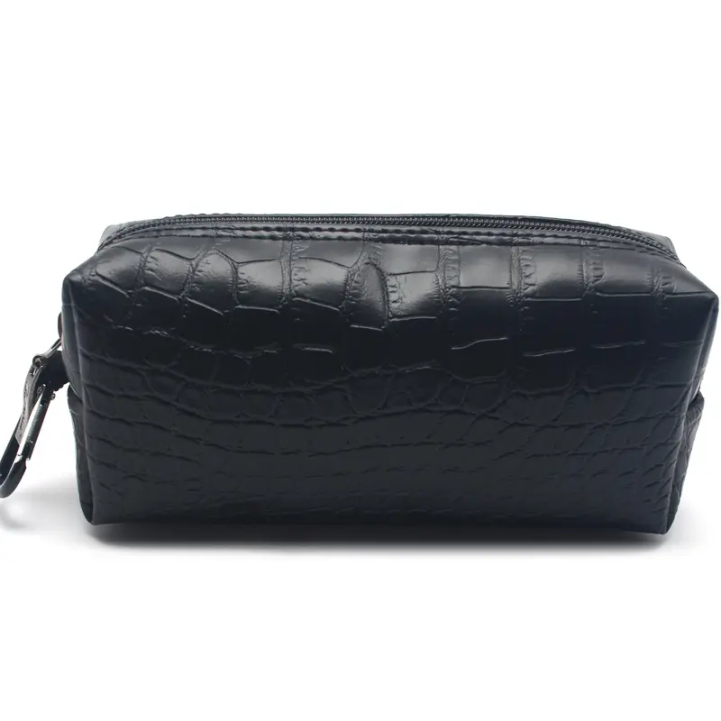 Burnoaa Crocodile-Texture Organizer Pouch (Black) 1