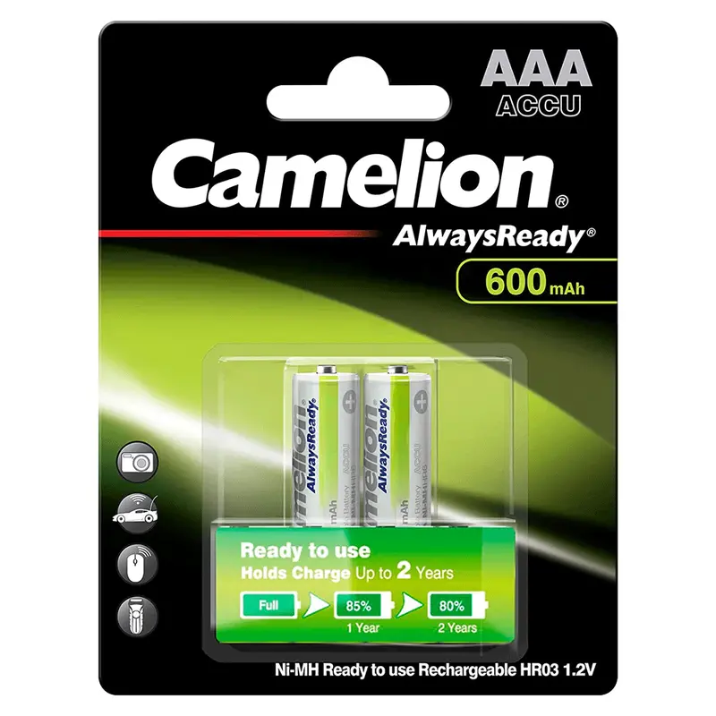 Camelion Aaa Rechargeable Ni-Mh Battery – 600Mah Capacity 1