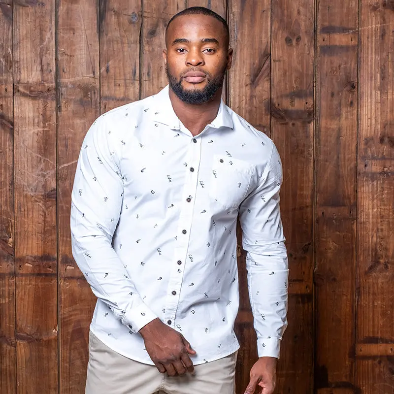 Cape Vineyards Slim Fit Flannel Shirt In Pelican 1