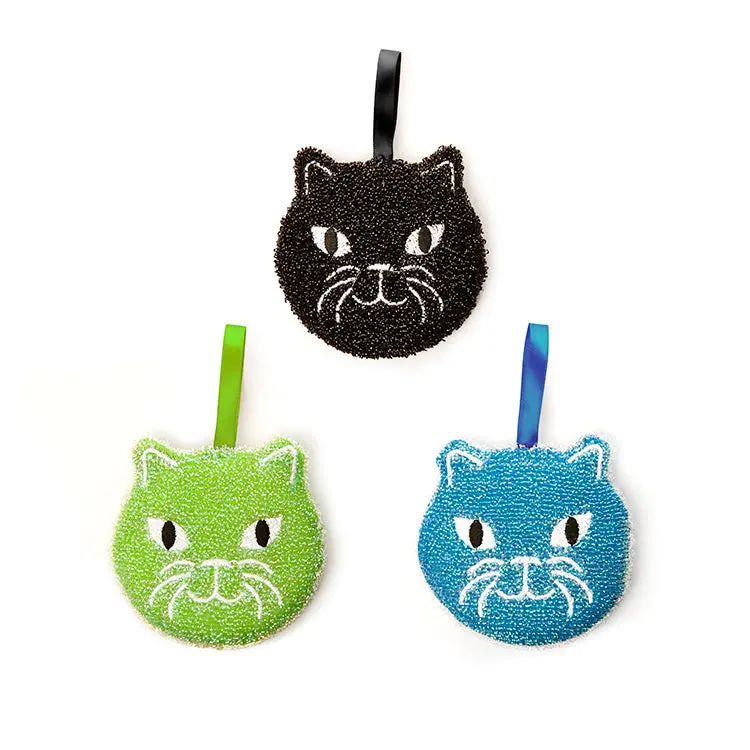 Cat Paw–Printed Scrub Sponges For Dishes 1