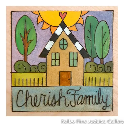 Cherish Family Wall Plaque – 6×6 Inch Inspirational Home Accent 1