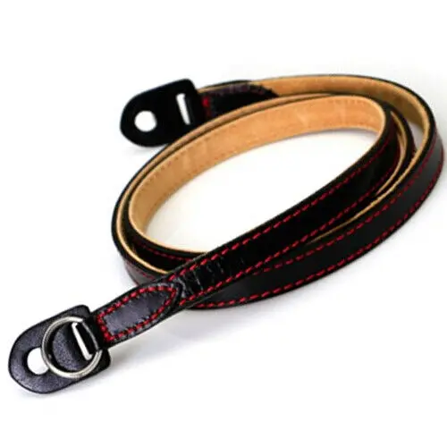 Ciesta Rf12 Genuine Leather Camera Strap – Black/Red Edition For Leica, Nikon, Contax & Olympus 1