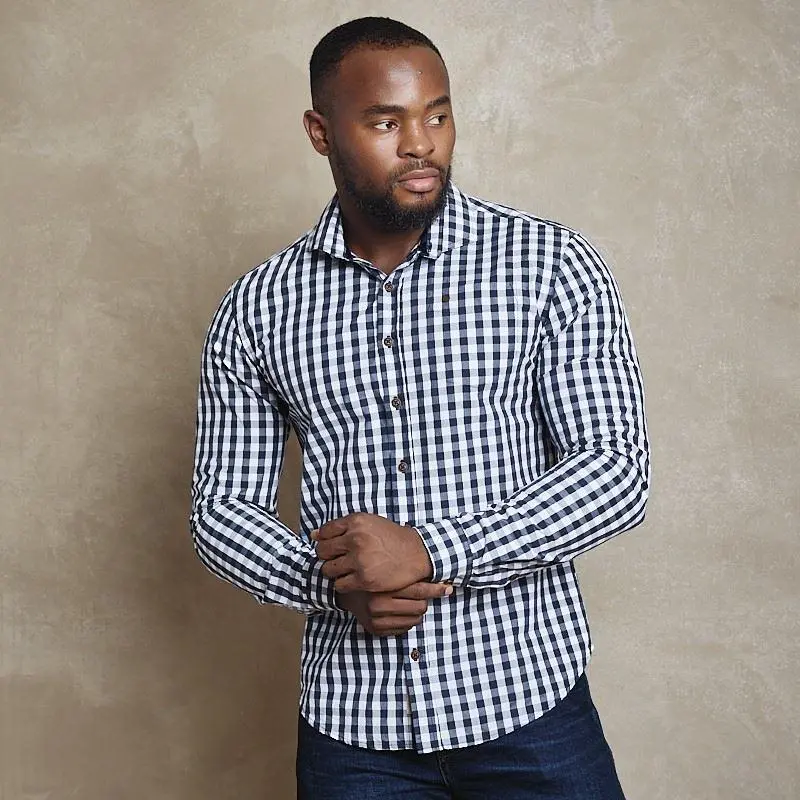 Clarence Escape Slim Fit Shirt – Midnight Navy 1