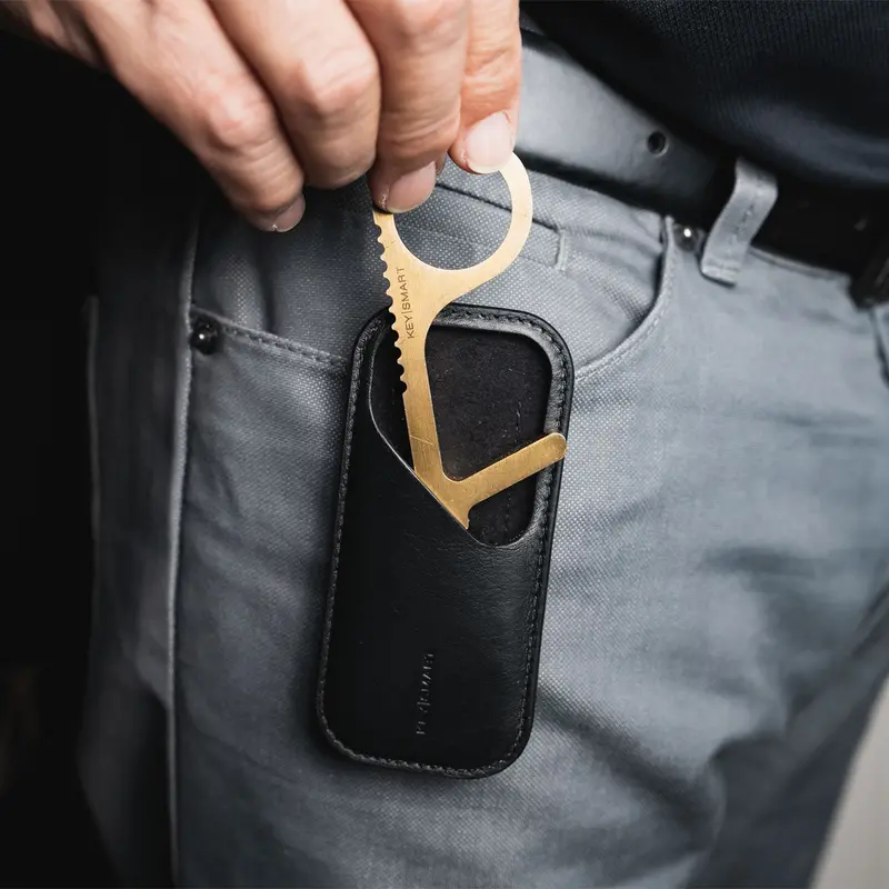 Cleankey Sheath: Silver-Ion–Lined Leather Storage Sleeve For Cleankey 1