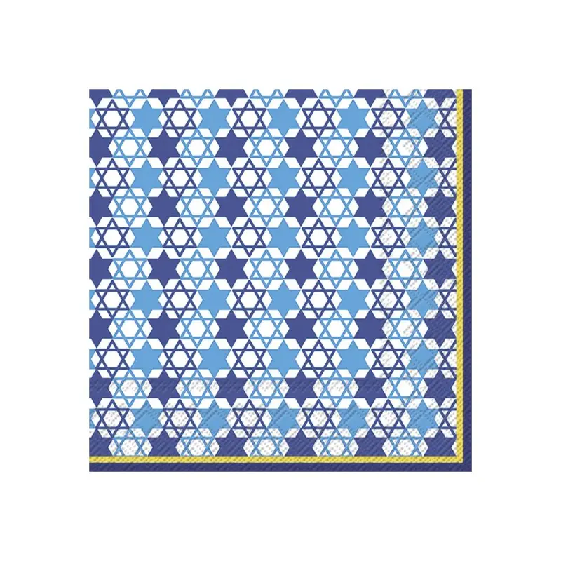 Cocktail Napkins Set (20 Pcs): Multi-Blue Star Pattern For Festive Gatherings 1