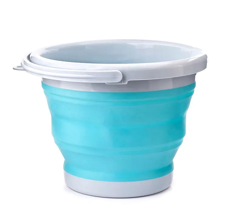 Collapsible Aqua-Tinted Portable Bucket 1